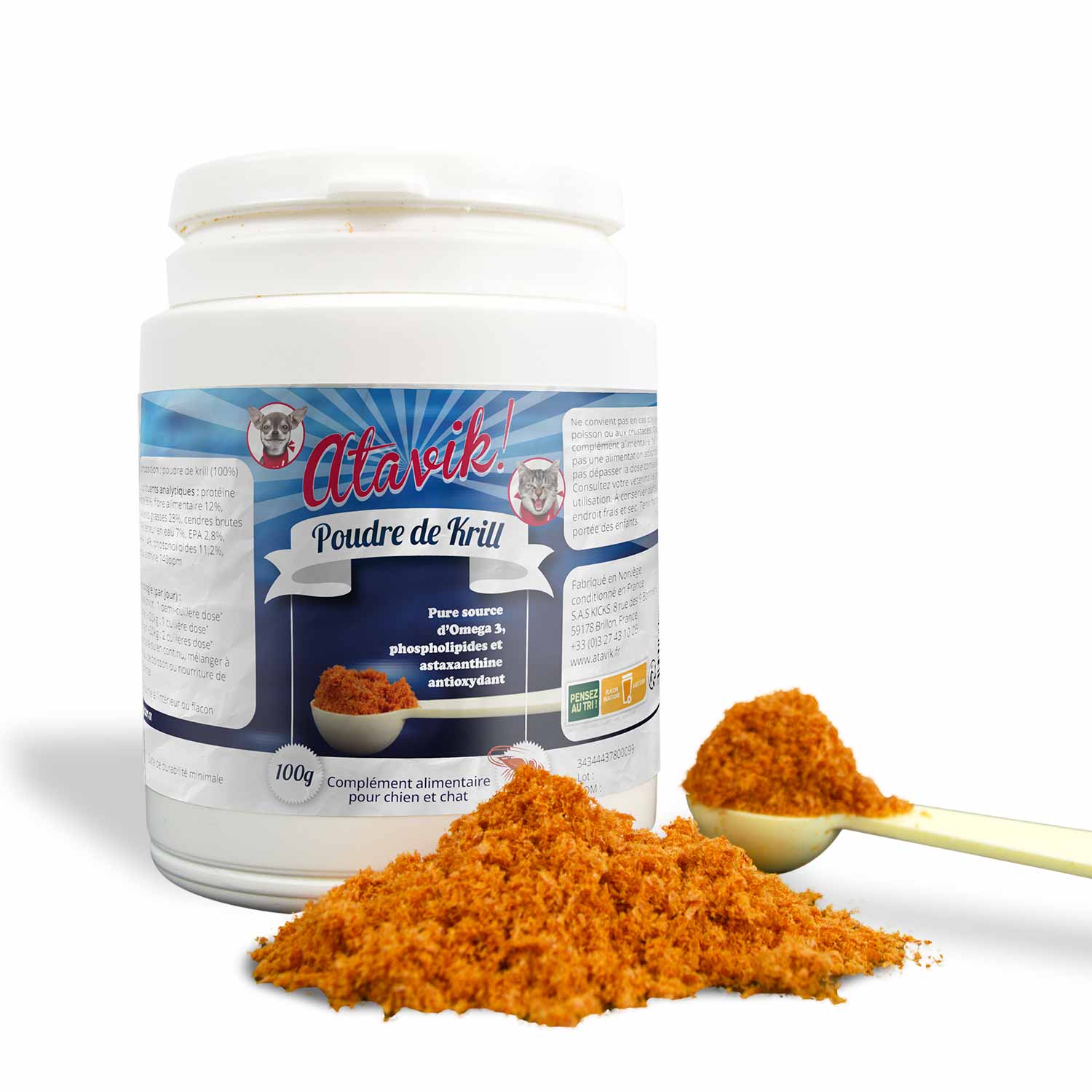 Complément alimentaire poudre de krill
